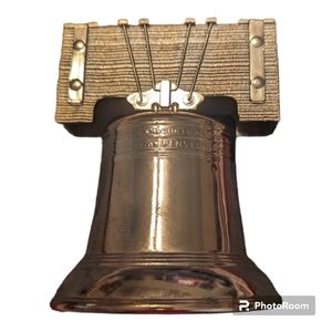 Avon Liberty Bell Gold Copper Glass Decanter Deep Woods After Shave 5oz Empty